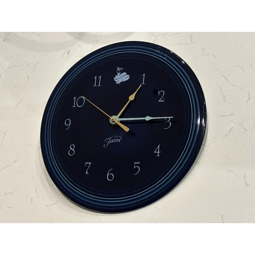 Beautiful Fiesta Cobalt Blue Plate Wall Clock Retired - Needs Mechanism.